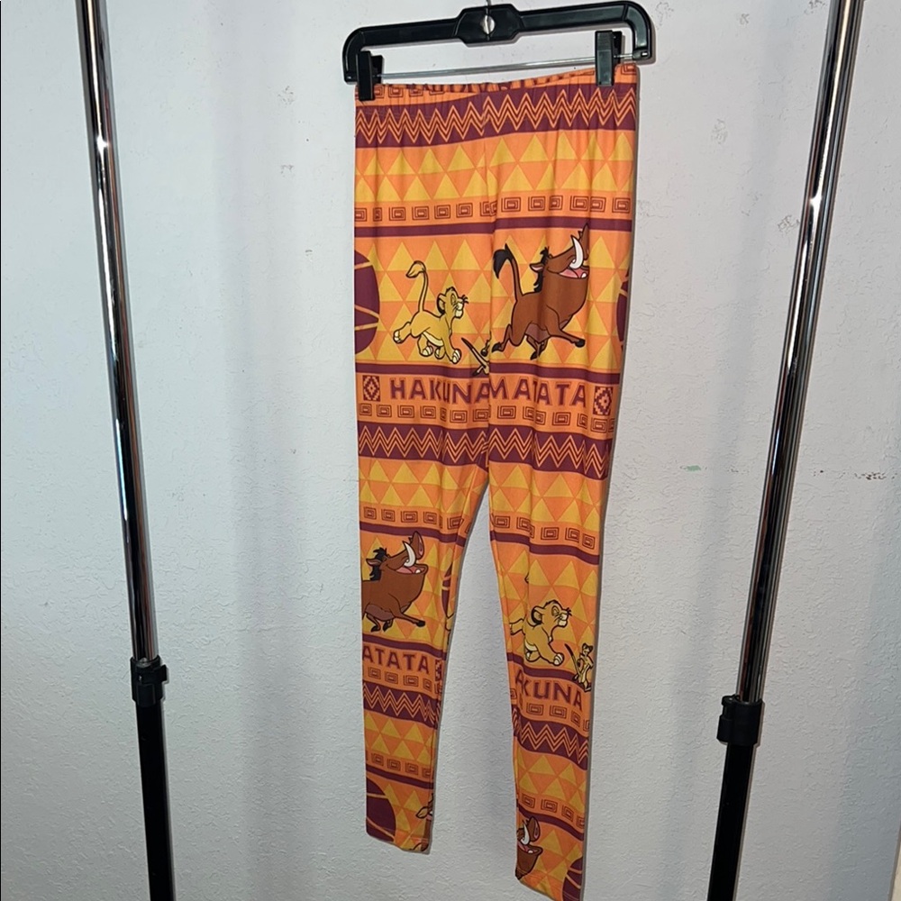 Disney Yellow and Orange Leggings with Bold Geometric Design